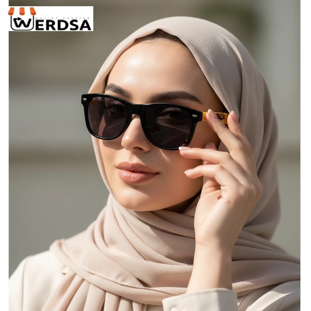 عینک آفتابی مشکی کلاسیک ویفرر با لنز دودی استاندارد و سبک 1550